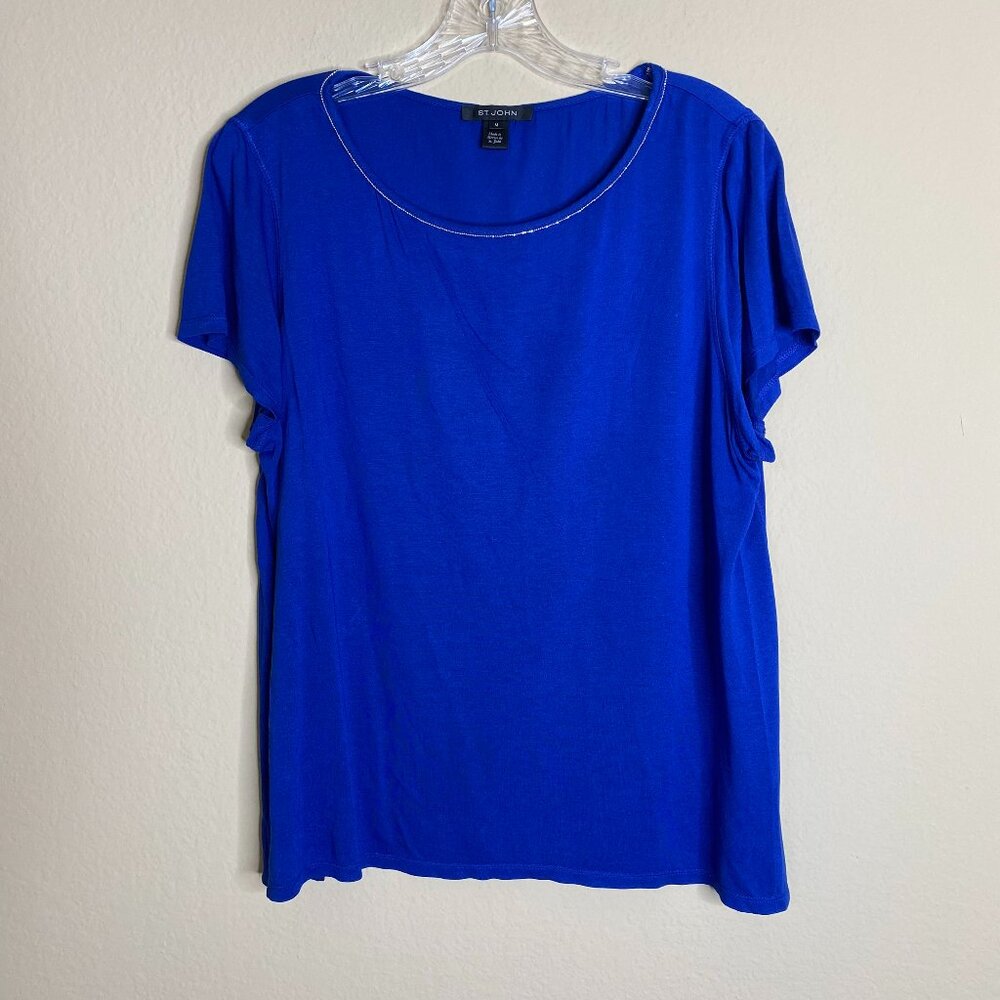 st john short sleeve top w/ chain detail